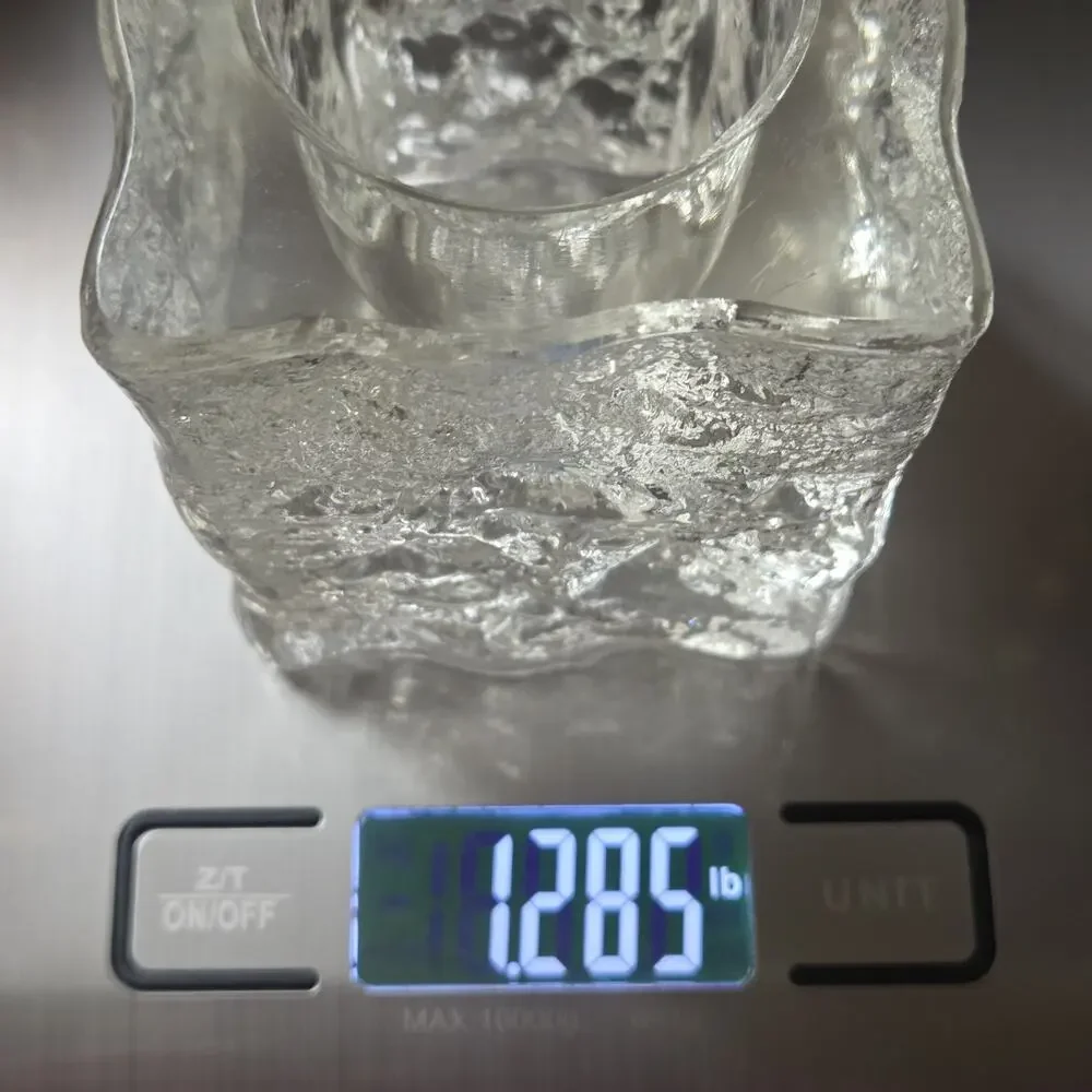 Vintage MCM Iced Glass Cube Tea Light Candle Holder Likely Finnish Scandinavian